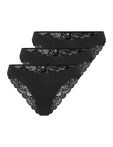 ONLY Female Brasilianische Slips ONLCHLOE - Funktionsunterwäsche aus 90% Polyamid und 10% Elasthan, bietet hohen Tragekomfort und perfekte Passform für jeden Tag.