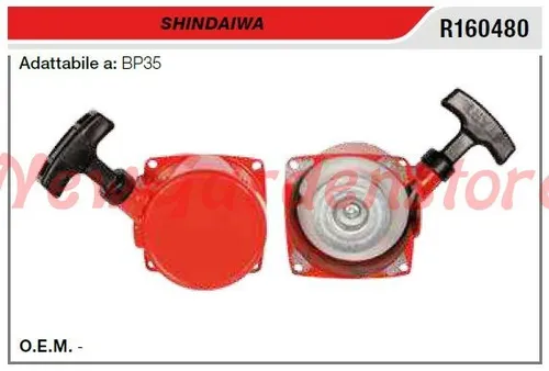 Anlasser SHINDAIWA Freischneider BP35 R160480 - Zuverlässiger Anlasser für SHINDAIWA Freischneider, ideal für den professionellen Einsatz im Gartenbau. Hohe Qualität und Langlebigkeit garantieren effizientes Arbeiten.