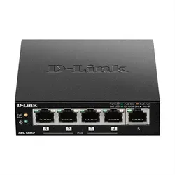 D-Link DES-1005P - 5-Port PoE Fast Ethernet Desktop Switch, kompakt und ideal für Home Offices und kleine Netzwerke