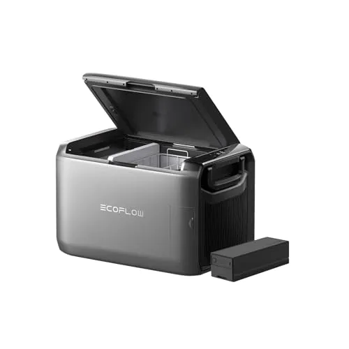 ECOFLOW Glacier Classic Tragbare Kühlbox 55L - Zweizonen-Autokühlbox mit 39 Stunden netzunabhängiger Kühlung, ideal für Camping und Roadtrips. Schnelles Abkühlen in 40 Minuten und vielseitige Stromversorgung über Netz, Solar oder Auto.