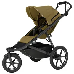 Thule Jogger Urban Glide 3 - Dunkelgrün - Sport-Kinderwagen mit Feststellbremse und abklappbarer Fußstütze, ideal für aktive Eltern, die mit ihrem Baby unterwegs sind.