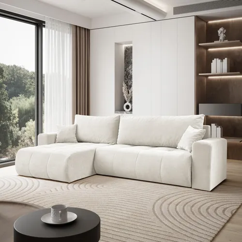 Gepolstertes Ecksofa CLOUD Wind 02 - Modernes L-Form Sofa mit Schlaffunktion - Sofas: L-förmiges Ecksofa mit Schlaffunktion und Bettzeugcontainer, bietet außergewöhnlichen Komfort und pflegeleichte Materialien für jedes Wohnzimmer.