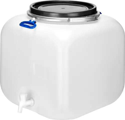 Garronda Regentonne 100L - Weithalsfass mit Deckel und Hahn - Bewässerungslösung mit 100 l Fassungsvermögen, aus langlebigem HDPE, ideal für effizientes Gießen im Garten.