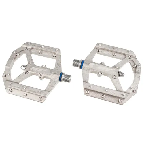 HT ME 03 Evo Flat Pedale - Grau - One Size - Die HT ME 03 Evo Flat Pedale bieten eine hohe Stabilität und sind mit auswechselbaren Pins ausgestattet. Ideal für sicheres Fahren und optimalen Grip. Maße: 102x96x11mm, Gewicht: 260g (Paar).