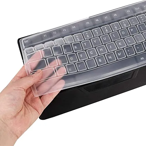 Veraing Tastaturschutz 2 Stück - Ultra Dünn und Wasserdicht - Schützen Sie Ihre Tastatur mit unserem Set aus 2 ultradünnen Silikonabdeckungen. Ideal für den Einsatz zu Hause und im Büro – langlebig, leicht zu reinigen und sorgt für ein angenehmes Tipperlebnis.