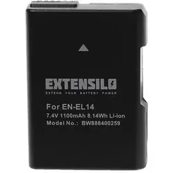 EXTENSILO Akku für Nikon D3100, D3200, D3300 - 1100mAh, 7,4V, Li-Ion mit Infochip - Hochwertiger Wechsel-Akku mit 1100 mAh für Ihre Nikon DSLR. Mit integriertem Chip zur genauen Akkustatusanzeige. Kompatibel mit gängigen Ladegeräten und ideal für längere Fotosessions.