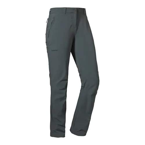 Schöffel Engadin1 Damenhose grau (9830) - Ideal für Wanderungen: Die Schöffel Engadin1 Damenhose vereint wasserabweisendes Nylon mit 4-Wege-Stretch für optimale Bewegungsfreiheit und Tragekomfort. Mit praktischen Reißverschlusstaschen und verstellbarem Bund.