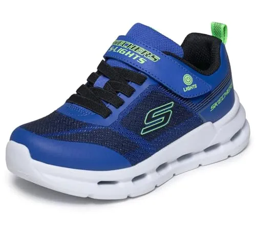 SKECHERS Damen Sneaker "GLIDE-STEP LIGHTS", Gr. 32, schwarz-blau - Modischer Freizeitschuh mit innovativer Glide-Step Technologie für optimalen Komfort. Atmungsaktive Materialien und praktische Größenschablone zum Download machen diesen Sneaker zum idealen Begleiter.