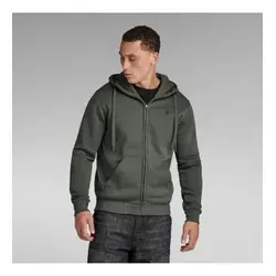 G-STAR Herren Premium Core Hooded Zip Sweatshirt, Grau - Herren-Sweatjacke mit Kapuze und Kordelzug, ideal für lässige Outfits und hohen Tragekomfort durch Rippbündchen und geteilte Kängurutasche.