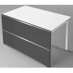 Thekentisch Atlantis rechteckig beidseitig gerade 135x82,5x105cm weiß/anthrazit