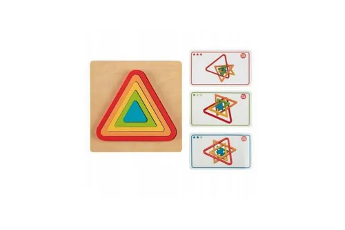 Playtive Puzzle Playtive Holzpuzzle Regenbogen 376110 Dreieck, 5 Puzzleteile, Fördert Motorik durch Steckformen aus Holz