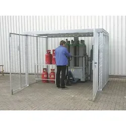 Bauer Südlohn Gasflaschen-Container GFC-M2/D-DF - Gasflaschen-Container, feuerverzinkt und ideal für die sichere Lagerung von Gasflaschen im Außenbereich, mit abschließbarem Flügeltor und einfacher Selbstmontage.