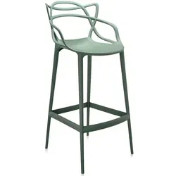 Kartell Masters Stool Hocker, Grün Sauge, H.65 - Barhocker aus recyceltem thermoplastischem Technopolymer, entworfen von Philippe Starck, ideal für Innen- und Außenbereiche, mit Soft Touch-Oberfläche für zusätzlichen Komfort.