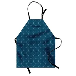 Abakuhaus Kochschürze Höhenverstellbar Klare Farben ohne verblassen, Fleur De Lis Mittelalter Entwurf blau|grau