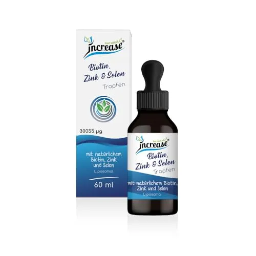 Liposomale Biotin, Zink & Selen Tropfen hochdosiert - Hochdosierte Tropfen mit pflanzlichen Inhaltsstoffen, ideal zur Unterstützung der täglichen Nährstoffaufnahme. Jede Flasche enthält 901.650 μg Biotin, Zink & Selen für mehr Vitalität.