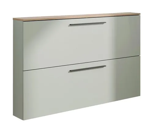 Vito Schuhkipper LISSOME, Taupegrün, 2 Klappen, Made in Germany - Schuhschrank mit 2 Klappen, ideal für platzsparende Aufbewahrung, aus hochwertigem Holzwerkstoff und in modernem Taupegrün, perfekt für jeden Flur.
