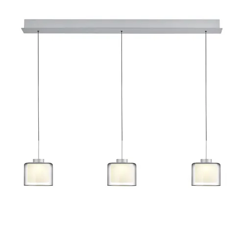 Elements by Bankamp 3-er LED-Pendelleuchte KLARA, Aluminium 20650/3-36 - Moderne 3-er Pendelleuchte aus Aluminium, ideal für stimmungsvolle Beleuchtung in Wohnräumen. Schlichtes Design in Grau für jeden Einrichtungsstil.
