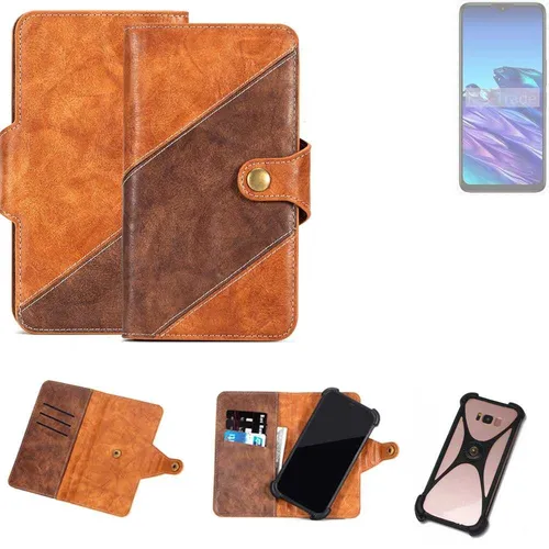 Handy-Hülle für TCL 40 XE Wallet Case Cover Smarthphone Braun