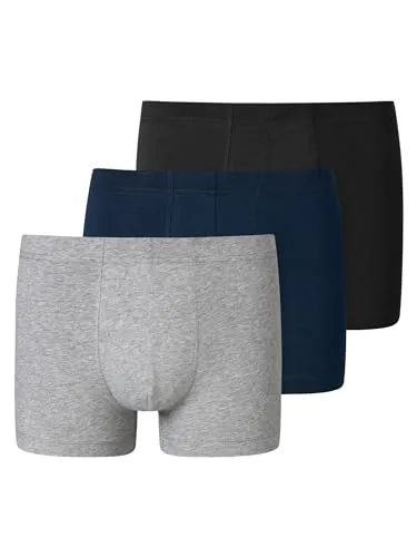 Herren Boxer "95/5" 3er-Pack, XL - Herrenunterhosen in Schwarz, Dunkelblau und Grau-Melange, aus hochwertigem Organic Cotton mit elastischem Komfortbund für optimalen Tragekomfort.