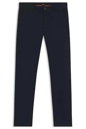 BOSS Herren Chino_Slim, Dark Blue404, 36W / 34L EU - Wanderhosen in Tapered fit aus einer bequemen Baumwollmischung mit Elasthan für optimalen Tragekomfort, ideal für aktive Tage in der Natur.