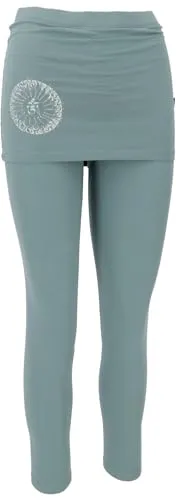 GURU SHOP Yoga-Hose mit Minirock - Aqua, Damen, Size:S - Bequeme und flexible Yogahose aus Bio-Baumwolle mit Elasthan für optimale Bewegungsfreiheit. Ideal für Yoga und Freizeit.