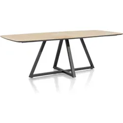 Henders & Hazel Ridgefield Esstisch oval Eiche furniert/Metallgestell off black
