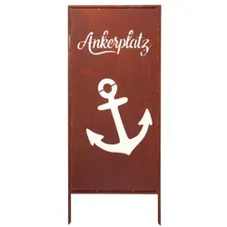 Edelrost Sichtschutz Garten Deko Anker 120x50cm - Gartenzäune mit elegantem Anker-Design, das durch natürliche Edelrost-Patina besticht und jedem Garten eine stilvolle Note verleiht. Pflegeleicht und witterungsbeständig – ideal für gemütliche Rückzugsorte.