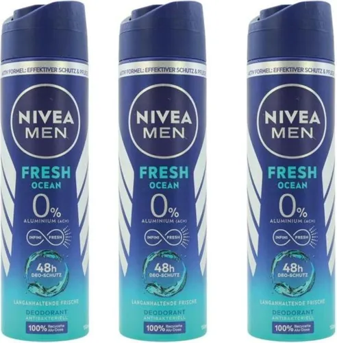 3x150ml Nivea Deospray Fresh Ocean