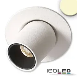 LED Einbauleuchte Pipe MiniAMP 3W - warmweiß dimmbar - Einbauleuchte für 24V DC Systeme, flache Bauart mit nur 22mm Einbautiefe und schwenkbarem Leuchtenkopf für individuelle Lichtakzente.