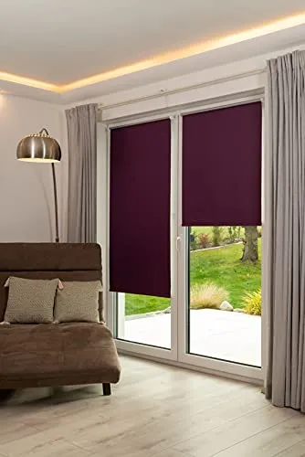 K-Home Thermorollo Verdunklungsrollo ohne Bohren Brombeer B35 x H150 cm