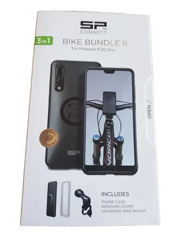 SP Connect Bike Bundle II für Huawei P20 Pro - 3in1 Handyhalterung - Halterungen für Lenker und Vorbau, ideal für Radfahrer. Kabellose Befestigung, mattes Design in Schwarz, speziell für Huawei P20 Pro entwickelt.