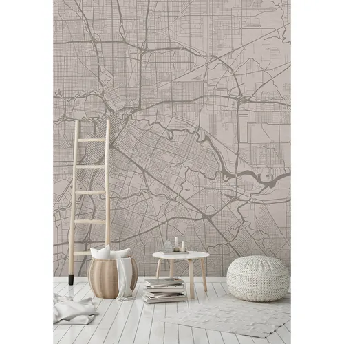 Fototapete Stadtkarte City Map grau Premium Vlies Walls by Patel (23,10€/1qm)