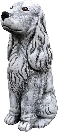 Stone and Style Gartenfigur Cocker Spaniel - Frostfest und Handgefertigt - Elegante, frostfeste Steinfigur eines Cocker Spaniels, ideal für den Außenbereich. Handgefertigt in Deutschland, detailreich und wetterbeständig bis -30 °C – der perfekte Blickfang für Hundeliebhaber.