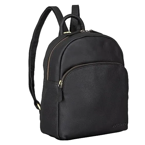 STILORD 'Linnea' Damen Rucksack - Eleganter Klein Vintage Lederrucksack - Damen-Rucksackhandtaschen aus echtem Leder mit minimalistischem Design, ideal für Stadtbummel und Reisen. Kompakte Größe bietet praktischen Stauraum für Notizbücher und Tablets.