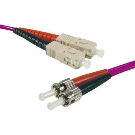 Exertis Connect LWL Patchkabel Eco, 50/125 µm, OM4-Faser, 2x ST Stecker/SC Duplex Stecker, erika-violet, 5,0 m UPC U (5 m) (392824)