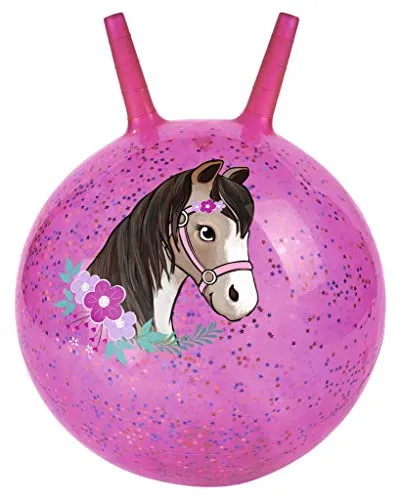 moses. - Glitzernder Hüpfball Pferde, mit schönem Pferdemotiv und glitzerndem Sternchen-Konfetti, fördert Gleichgewicht und Bewegungskoordination für Kinder ab 4 Jahren