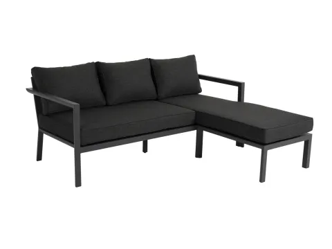 Gartenecksofa Delia von Brafab – Modernes Aluminium Sofa in Anthrazit mit Kissen - Erlebe stilvolles Entspannen im Freien mit dem Gartenecksofa Delia. Das pflegeleichte Design aus Aluminium und Olefin-Stoff bietet Komfort und Langlebigkeit für gesellige Stunden auf Balkon oder Terrasse.