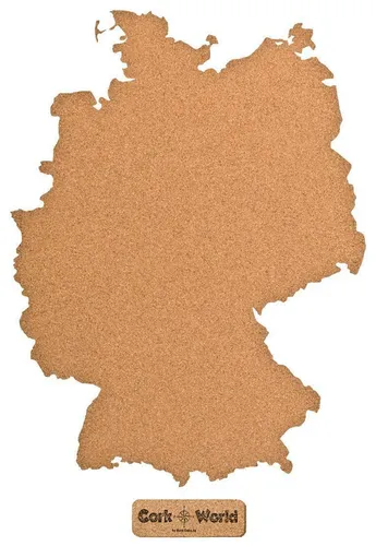 Pinnwand Deutschland Karte "CORKWORLD" | Natur Kork | 70x50cm | mit Klebefolie