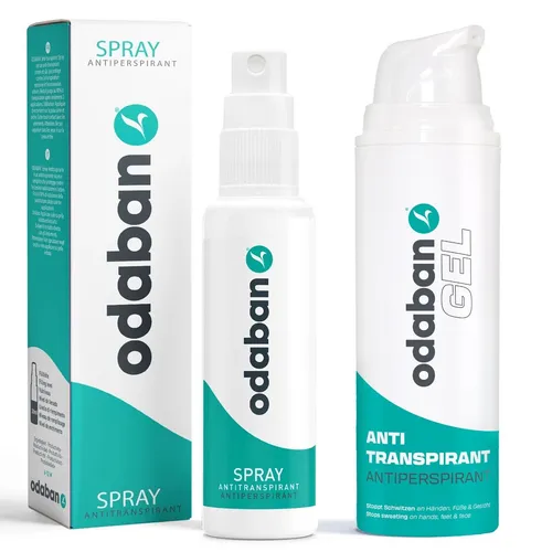 odaban® Antitranspirant Set (Spray + Gel) gegen starkes Schwitzen