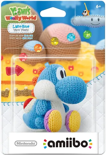 Nintendo amiibo Woll-Yoshi hellblau - Interaktives Spielzubehör - Controller für Nintendo-Spiele, ermöglicht einzigartige In-Game-Features durch NFC-Signalübertragung.