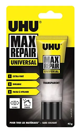 UHU Max Repair Universal Tube 45 g - Klebstoffe, starker und vielseitiger Universalkleber für nahezu alle Reparaturen im Haushalt.