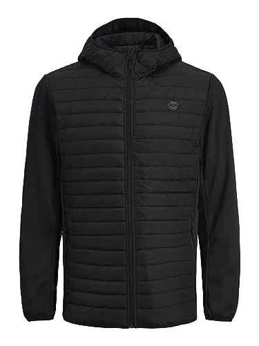 Jack & Jones Softshell Steppjacke JJEMULTI - Schwarz - XS - Funktionsjacke mit Kapuze und praktischen Reißverschlusstaschen, ideal für Übergangszeiten. Leicht und bequem im Regular Fit für optimalen Tragekomfort.
