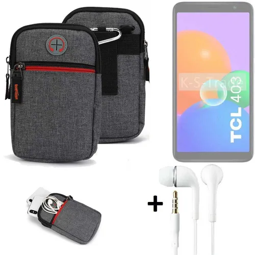 Gürtel-Tasche + Kopfhörer für TCL 403 Handy Hülle