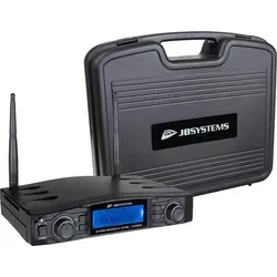 JB Systems HF-TWIN RECEIVER - Drahtloser Mikrofonempfänger - Zubehör für Leuchten, drahtloser PLL/UHF-Doppelmikrofonempfänger mit 16 Frequenzen, ideal für flexible Anwendungen und einfache Kanaleinstellung.