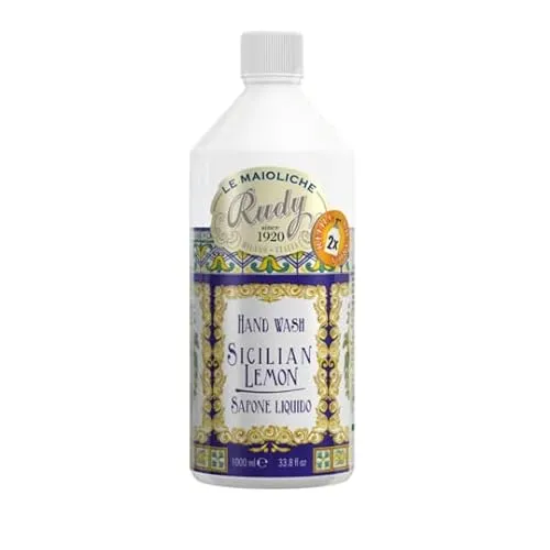 Le Maioliche Seife Sicilian Lemon Nachfüllung 1 Liter - Hochwertige Flüssigseife mit erfrischendem Zitrusduft, ideal für die tägliche Handreinigung und Pflege.