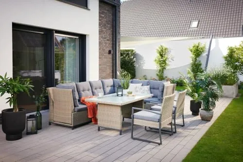 Primaster Gartenmöbel-Set Elba Rattan/Aluminium - Loungemöbel & Sitzgruppen, wetterfestes Design für entspannte Stunden im Freien.