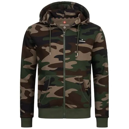 Höhenhorn Katan Herren Hoodie Pullover Camo Grün Gr. XXL - Kapuzenpullover für Herren, aus atmungsaktiver Baumwolle, ideal für Freizeit und Sport, strapazierfähig und modisch, schützt vor Wind und Wetter.