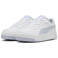 PUMA Carina Street PS Sneaker für Mädchen, Weiß - Sneaker für Mädchen mit hochwertigem Lederobermaterial, perforiertem Schuhblatt und bequemer Plateausohle für den perfekten Tragekomfort.