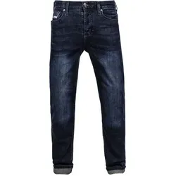 John Doe Original XTM Motorrad Jeans Dunkelblau - Motorradhosen mit Two-Layer-Konstruktion und integrierten höhenverstellbaren Protektorentaschen für optimalen Schutz und Komfort.