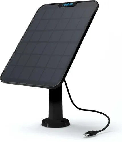 Reolink Solar Panel 2 - Schwarz, nachhaltige Stromquelle für Überwachungskameras, wetterfest und einfach zu montieren mit 360° Wandhalterung